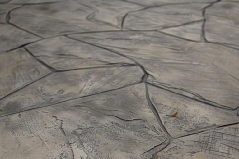 A Closeup View of a Stamped Concrete Patio Floor