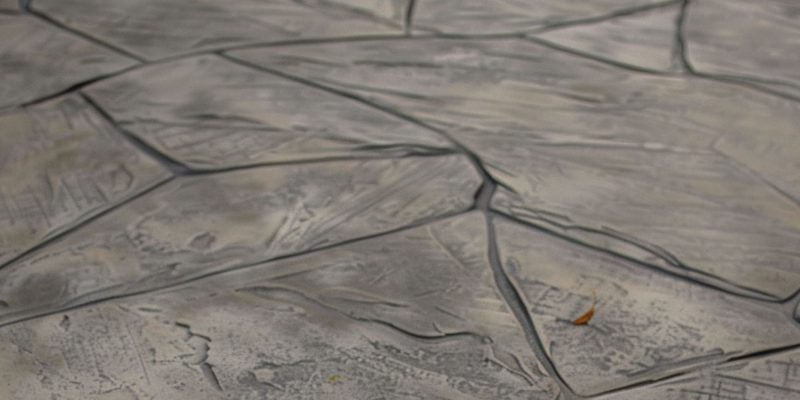 A Closeup View of a Stamped Concrete Patio Floor